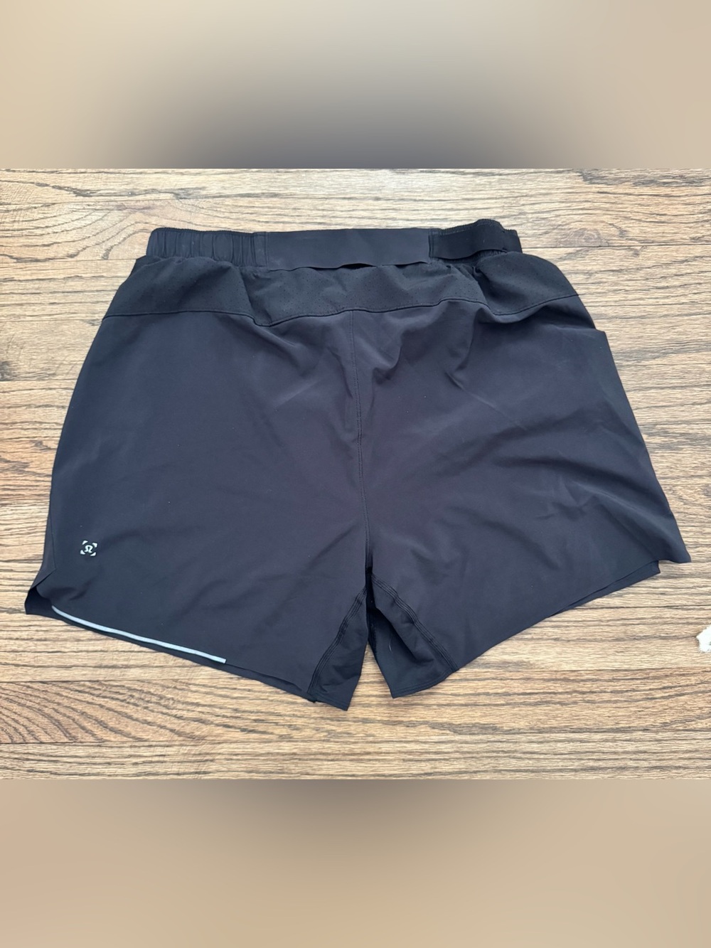lululemon athletica Men's Black Athletic Running Shorts with Reflective Trim